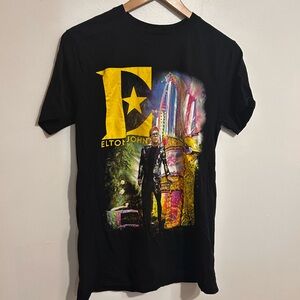 Elton John Black Graphic T-Shirt